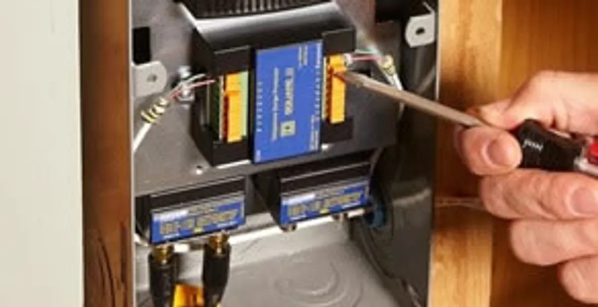Whole home surge protection device being installed by a licensed electrician to protect electrical systems in Mountain View, CA
